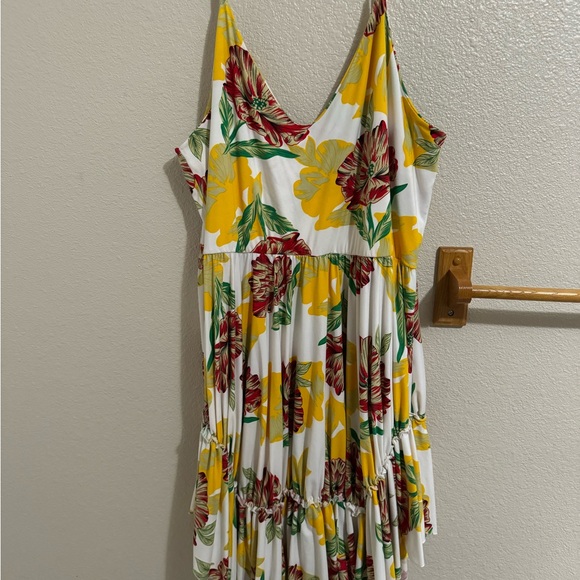 Rebdolls Floral Print Sleeveless Dress - Yellow and White - Picture 1 of 4